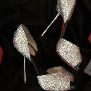 Christian LouBoutin heels with Swarovski crystals.
